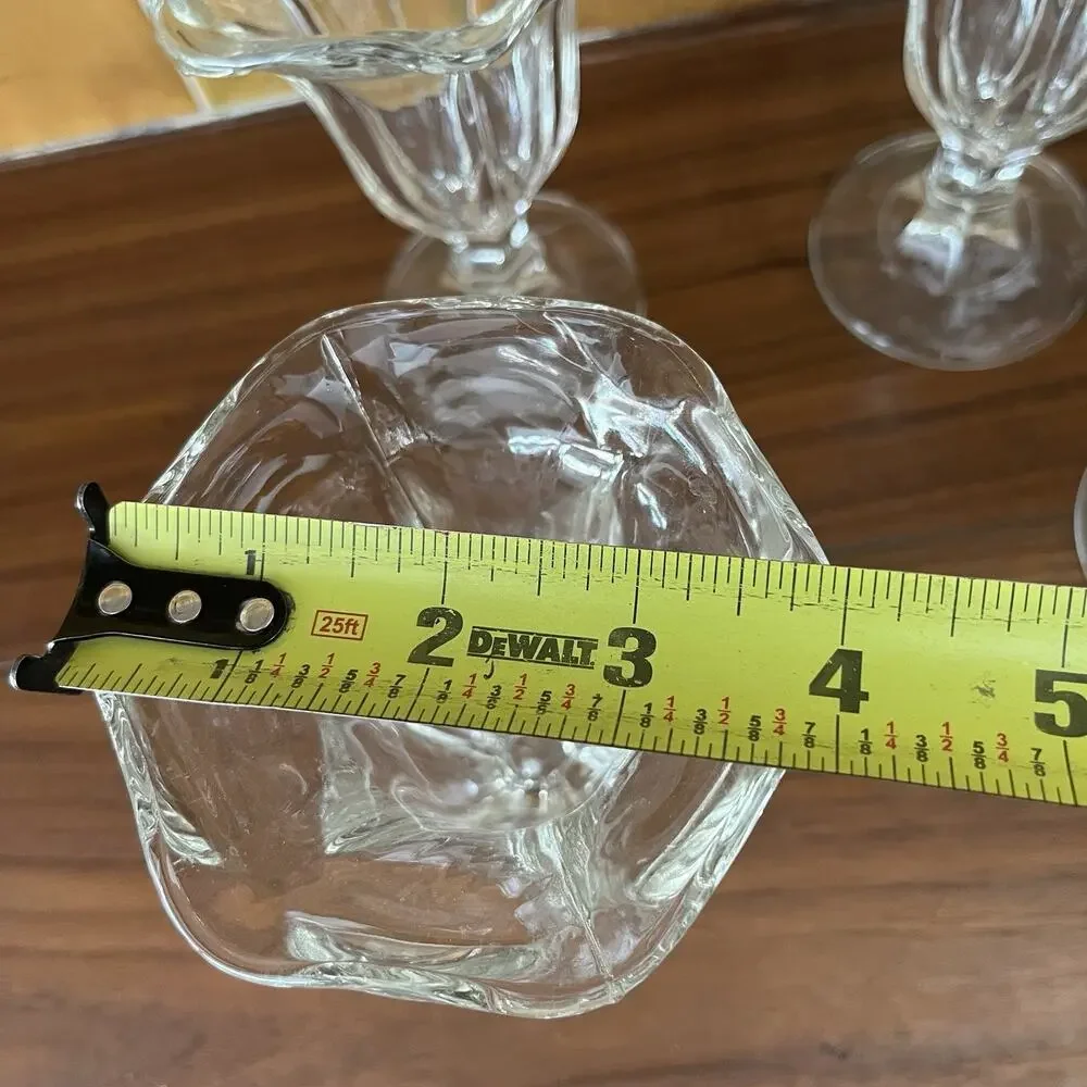 Vintage Tulip Ice Cream Sundae Sherbet Glasses 4-Piece Set